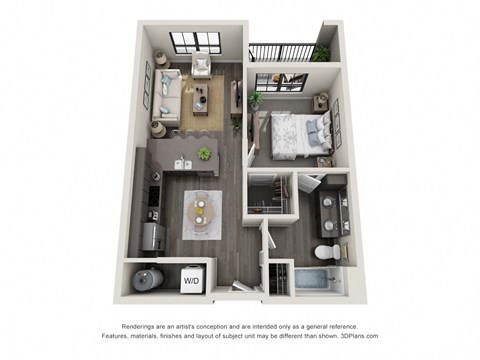 1 bed 1 bath floor plan at 5300 Centre, Missouri, 63376